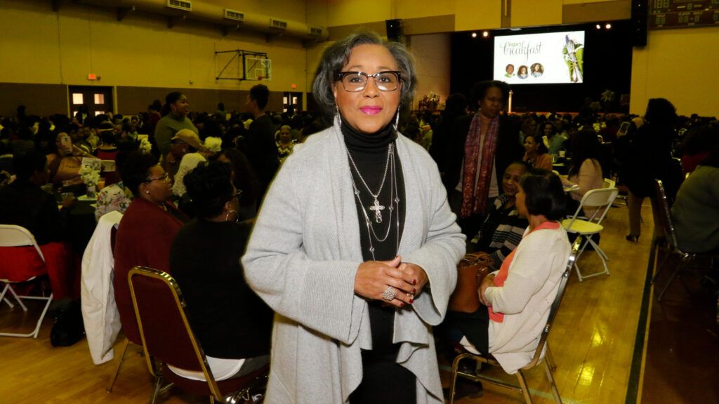 Lois Evans at a women's breakfast event